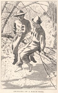 Swinging on a Birch-Tree, tiré de Our Young Folks, juin 1867 - Winslow Homer
