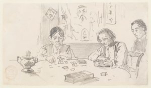 Trois Chinois jouant aux dominos dans un club de Baxter Street, New York City - Winslow Homer