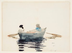 Deux filles dans une barque