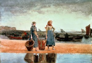 Deux filles sur la plage, Tynemouth, 1891