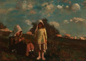 Deux filles avec des bonnets de soleil dans un champ
