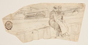 Deux femmes assises sur un mur de mer, Cullercoats, Angleterre - Winslow Homer