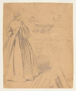 Femme debout devant un piano - Winslow Homer