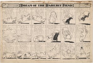 Rêve du démon du rarebit : Automobile cabrée - Winsor McCay