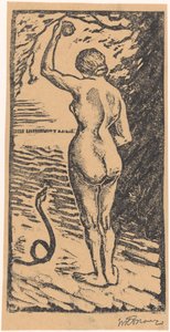 Ève et le serpent - Wolbartus Brouwer (signed by artist)