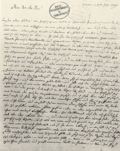 Lettre manuscrite à son père. Vienne, 13 juin 1781