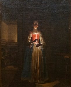 Femme avec lanterne