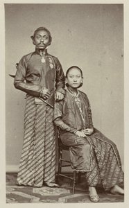 Pakoe Boewono IX, Susuhunan de Surakarta avec son épouse Ratoe