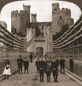 Conway, Pays de Galles, château et pont médiévaux, 1901