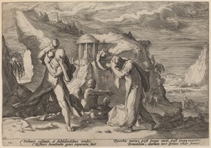 Deucalion et Pyrrha repeuplant la Terre - Workshop of Hendrick Goltzius, after Hendrick Goltzius