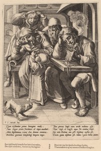 Quand ta bourse est vide, tu manges des os, pas du bacon - Workshop of Hendrick Goltzius, after Karel van Mander I