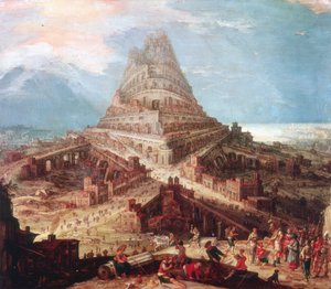 La construction de la tour de Babel, 16ème siècle