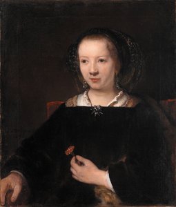 Jeune femme avec un œillet - Workshop of Rembrandt van Rijn