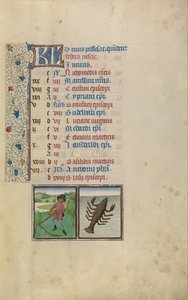 Un homme fauchant; signe zodiacal du Cancer - Workshop of Willem Vrelant