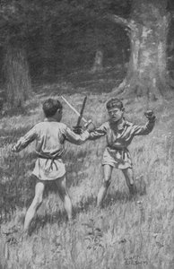 Robin des Bois et Guy de Guisborne (lithographie)