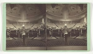Sans titre [auditorium décoré de drapeaux américains], fin du 19e siècle