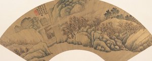 Falaise verte avec érables rouges, 1603 - Wu Bin