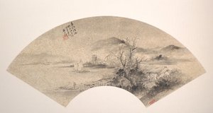 Pluie brumeuse sur la rivière au printemps