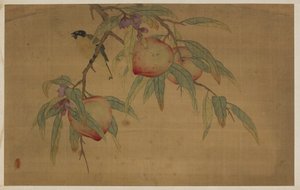 Oiseau, fruit et fleurs, dynastie Qing, 1741 - Wu Zhang