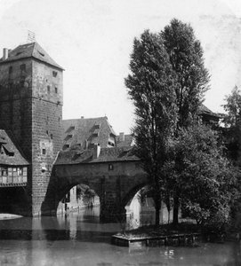 Henkersteg Le Pont du Bourreau, Nuremberg, Bavière, Allemagne, vers 1900