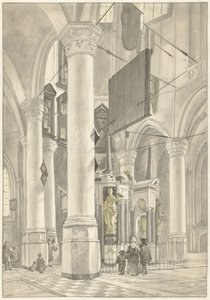 Vue dans la Nouvelle Église de Delft, avec le monument funéraire de Guillaume d