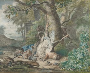 Nature morte de chasse dans une forêt, 1784