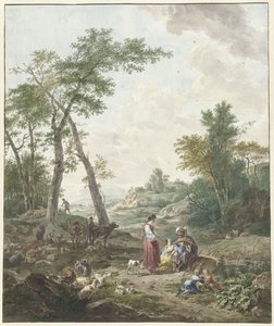 Jacob conversant avec Rachel et Léa - Wybrand Hendriks