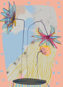 Fleurs au pastel (abstraites)