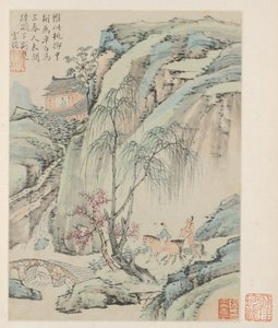 Album de paysages saisonniers, Feuille B feuille précédente 1, 1668 - Xiao Yuncong