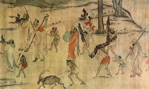 Vassal apportant leurs tributs à la cour Tang, vers 600-673