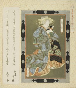 Usugumo, de la série "Images encadrées de femmes pour le cercle de Katsushika (Katsushikaren gakumen fujin awase)" - Yashima Gakutei