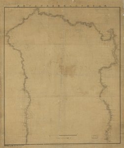 Relief montré par des lignes de forme. Orienté avec le nord vers le coin supérieur gauche.