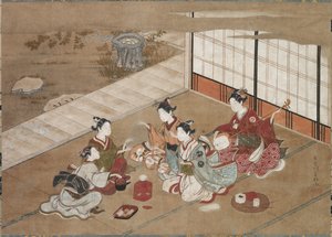 Jouer au jeu de la main, vers 1760 - Yasumasa Hasegawa