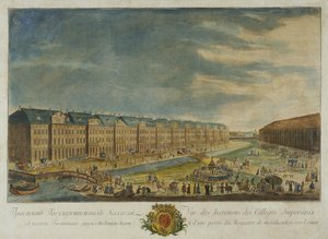 Vue du bâtiment des Douze Collèges à Saint-Pétersbourg