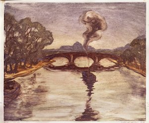 Un bateau sur la Seine, 1914 - Yelisaveta Sergeyevna Kruglikova