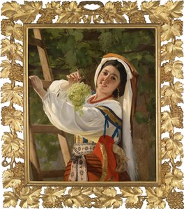 Une fille riante en costume italien du sud, 1857