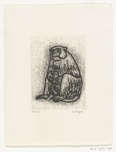 Singe avec son petit - Yo Sugano (signed by artist)