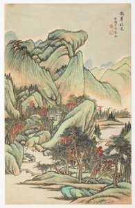 Couleur automnale parmi le mont Quan et le mont Hua, d