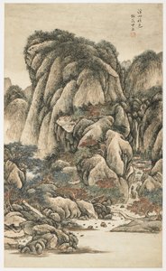 Couleurs automnales parmi les ruisseaux et les montagnes, d