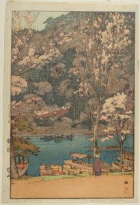 Arashiyama, de la série "Huit scènes des cerisiers en fleurs" - Yoshida Hiroshi