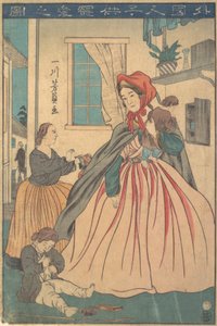 Une étrangère profitant de ses enfants, 1860, 10ème mois