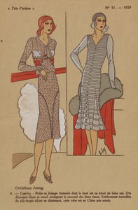 Très Parisien, 1929, No. 11: Créations Jenny. / 4. - Caprice. - Robe en lainage...