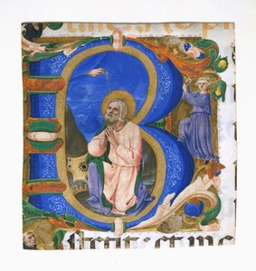 Le roi David en prière dans une initiale B, vers 1450