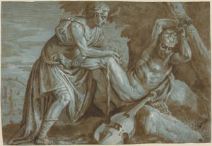 Apollon et Marsyas, vers 1600 (dessin à l