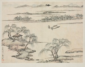 Album de paysages dans divers styles: Le ruisseau de Wuling - Zha Shibiao