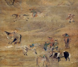 Cavalier mongol chassant un cheval (détail)