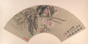 Fleurs de pêcher et pivoine