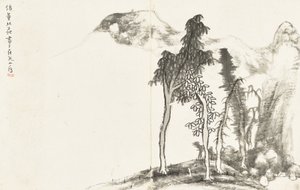 Paysages et fleurs, album de six feuilles