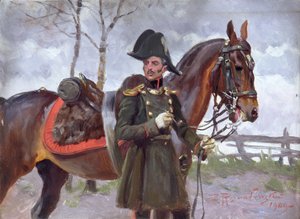 Soldat napoléonien avec un cheval