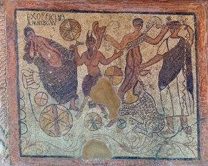 Mosaïque romaine du IVe siècle après J.-C. représentant une scène bacchique